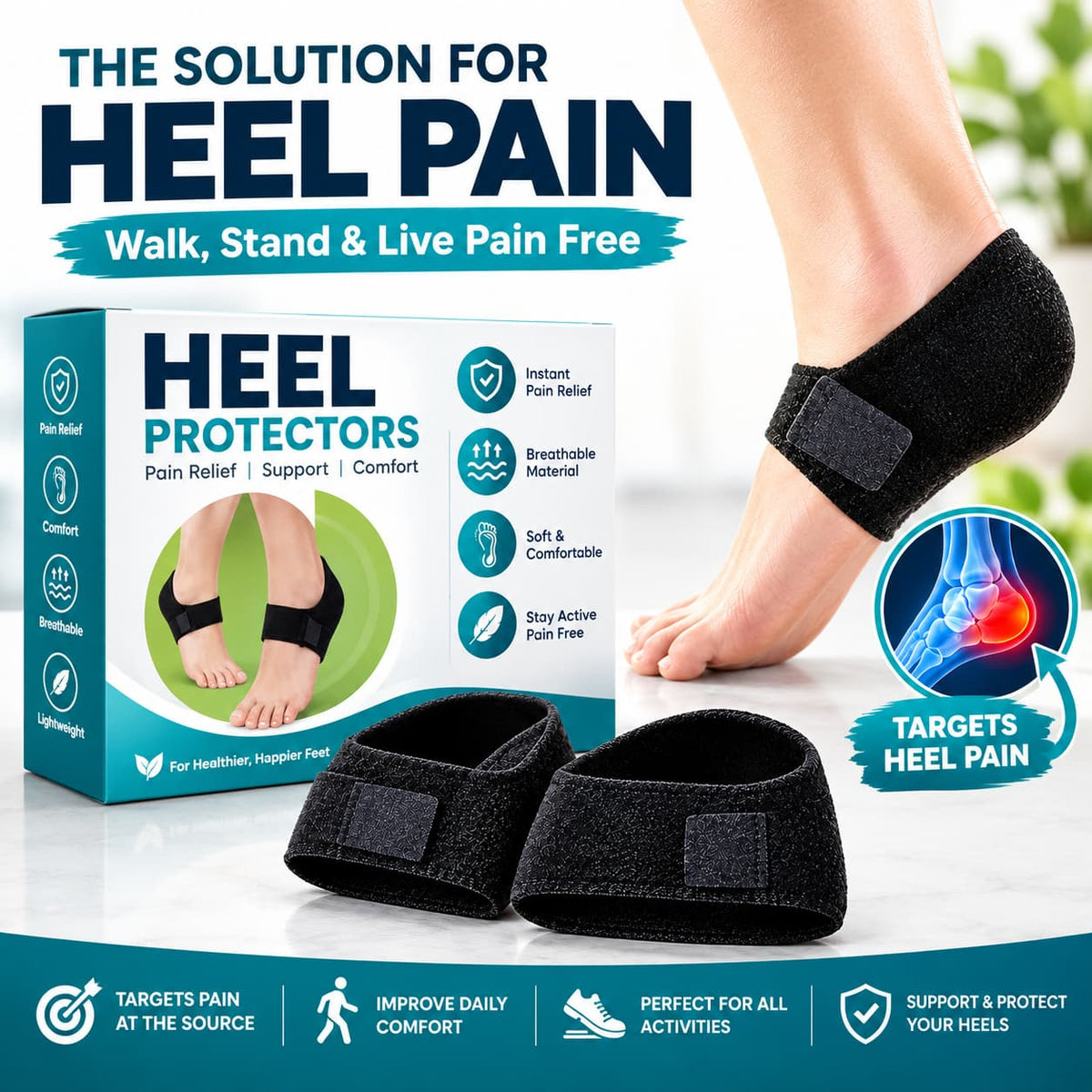 Heel Pain Relief Protector – Adjustable Heel Support for All-Day Comfort & Pain-Free Movement