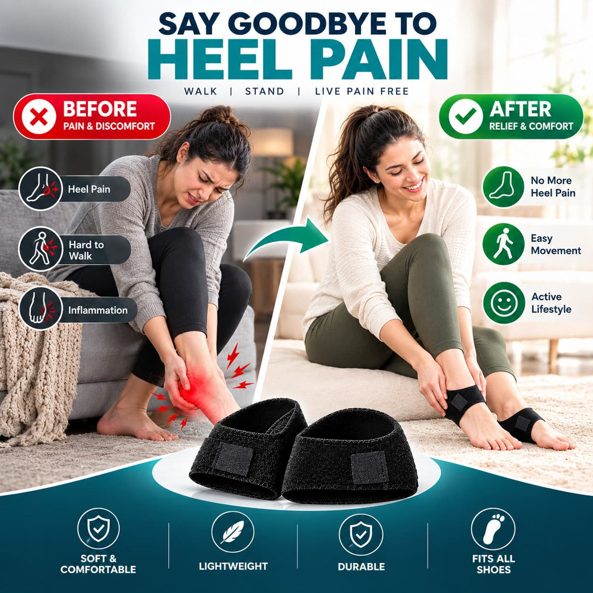 Heel Pain Relief Protector – Adjustable Heel Support for All-Day Comfort & Pain-Free Movement